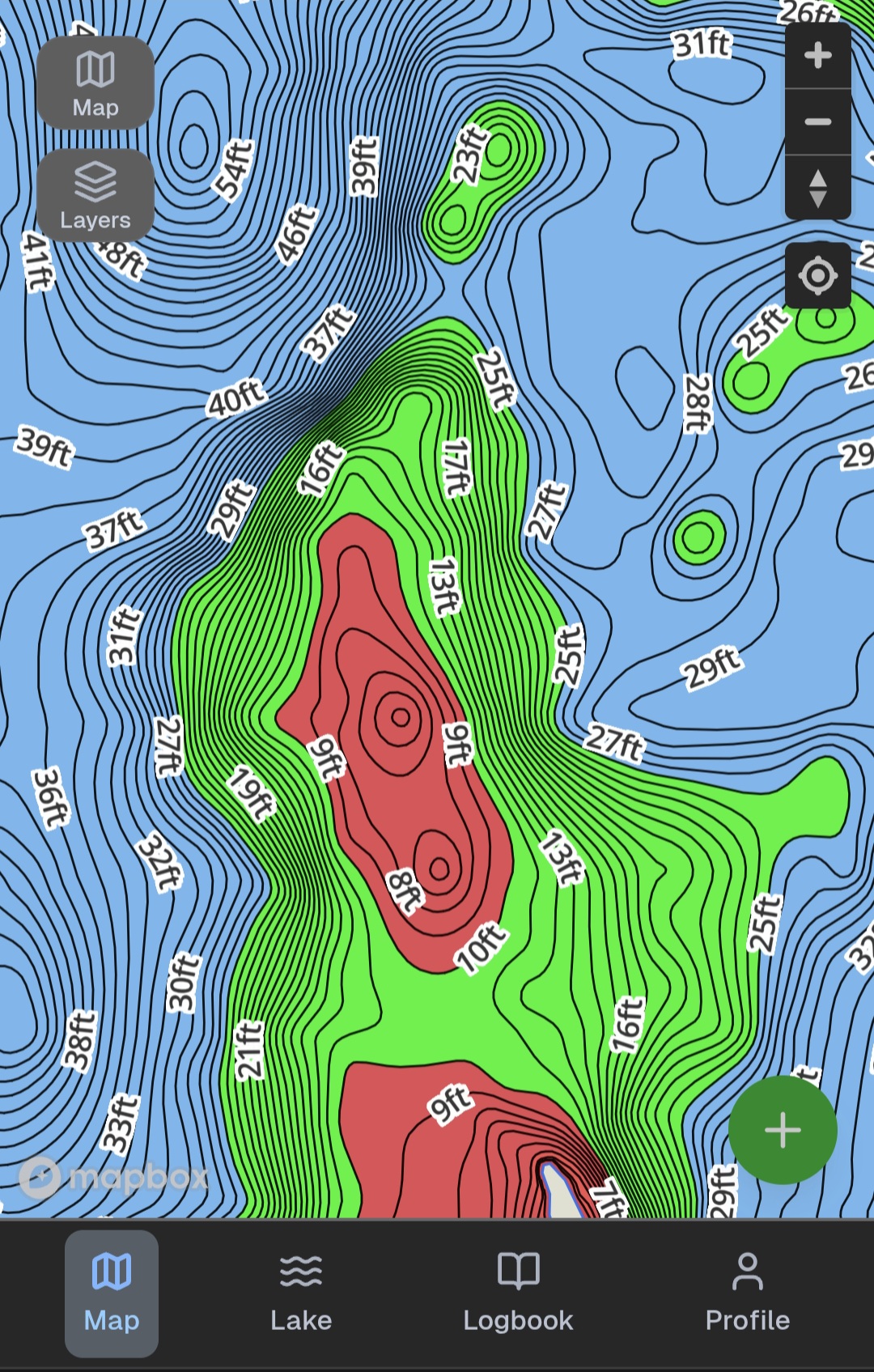 Fish Guide Pro Depth Contour Map with Shading